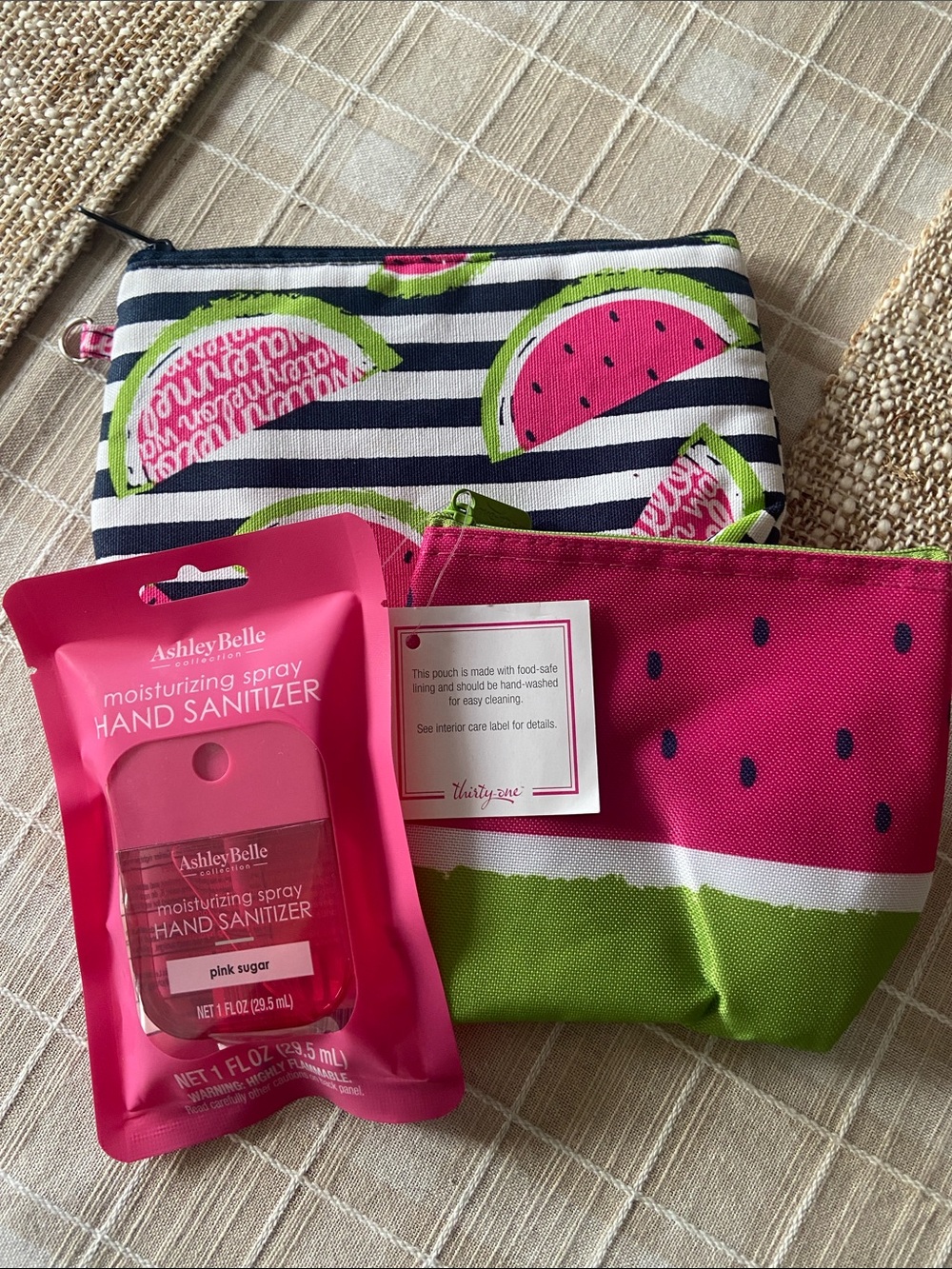 Thirty-one super cute watermelon zipper pouch and cool zip snacker